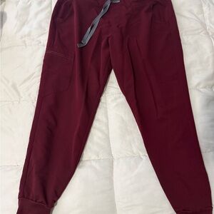 Figs Maroon Jogger Pants
